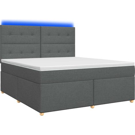 Maison Exclusive - Letto box spring con materasso Grigio Scuro 160 x 200 cm (1/5)