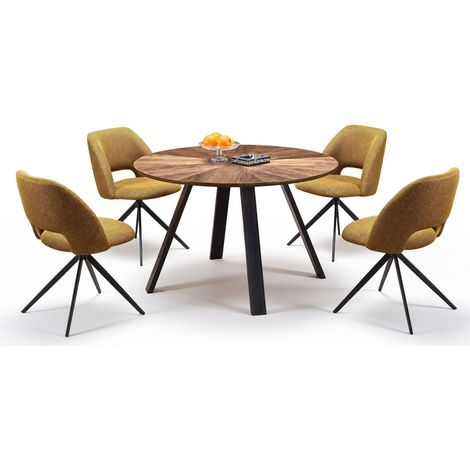 Conjunto de mesas y sillas para comedor Houston 1876 , 74x0x0cm, Diámetro: 120, Número de asientos: 4, Estilo: Contemporary (1/5)