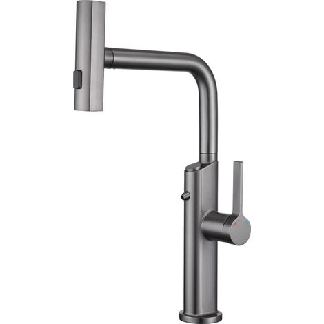 Robinet Cuisine 3 Voies avec Douchette Extractible, 4 Modes, Gris Pistolet (1/5)