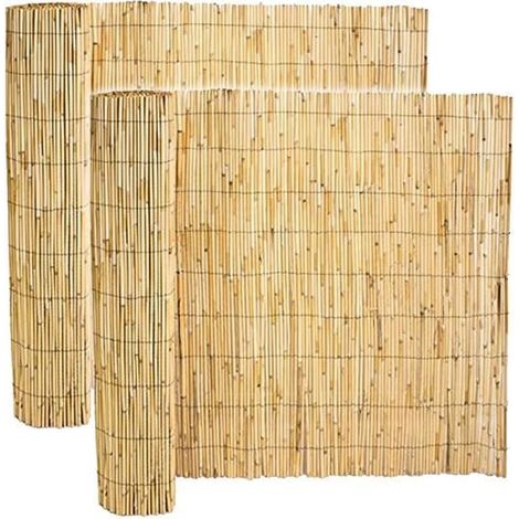 Canisse en bambou JUANIO - Lot de 2 - Longueur 500 x Profondeur 120 cm - Protection contre le vent et le soleil (1/4)