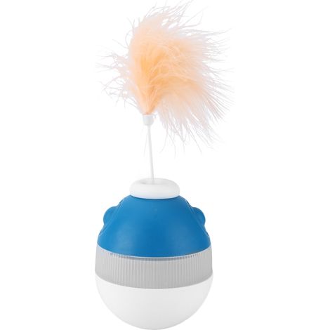 Jouet pour chat amusant et interactif à plumes, qui s'auto-guérit et soulage l'ennui. Bâtonnet pour chat bleu. (1/5)