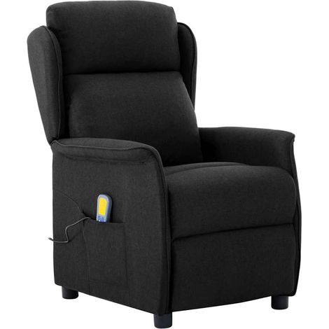 Chaise de massage Noir 93.5 x 67.5 x 101.5 cm tissu (1/5)