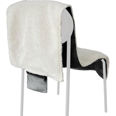 Coussin chauffant électrique en sherpa pour fauteuil, canapé ou fauteuil, à température réglable. (1/5)