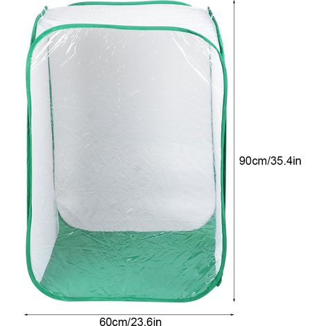 Jaula para insectos ventilada y portátil con tapa transparente – Jaula para insectos extraíble y ventilada con tejido de malla translúcida y cremallera, adecuada para plantas de interior, 60 x 60 x 90 (1/5)