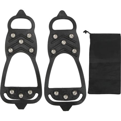 1 Paire de Crampons 8 Pointes Antidérapants pour Chaussures, Griffes Adhérentes Neige et Verglas (1/5)