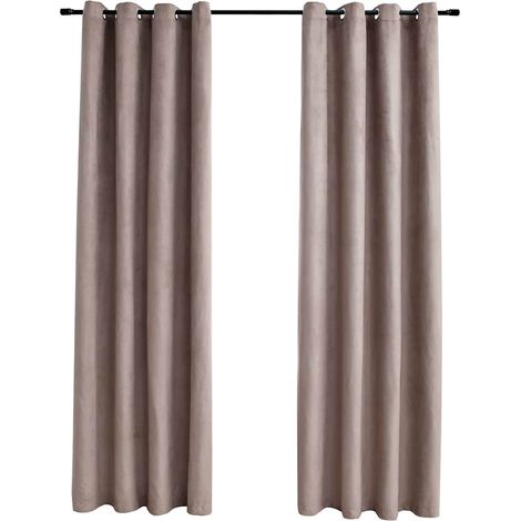 Tende Oscuranti con Anelli Metallo 2 pz Grigio Talpa 140x225 cm DAS388776 (1/5)