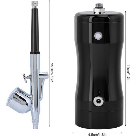 Pistolet à peinture G12 0.3mm avec pompe mini et kit de nettoyage, aérographe professionnel noir pour T-shirt, maquillage et DIY (1/5)