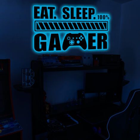 BUNTHAUS Sticker mural de jeu phosphorescent bleu foncé Gamer Boy Stickers muraux en vinyle pour jeu vidéo Décoration murale pour contrôleur de jeu pour chambre de garçon (1/3)