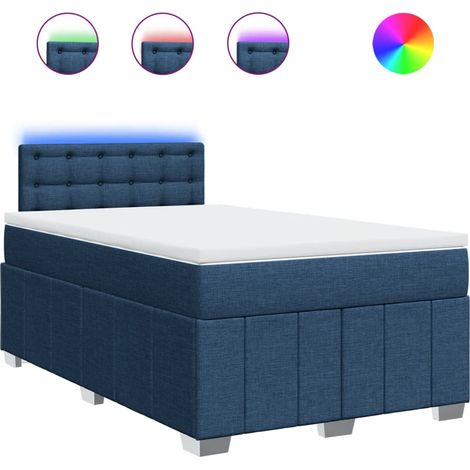 Maison Exclusive - Sommier à lattes de lit avec matelas bleu 120x190 cm tissu (1/5)