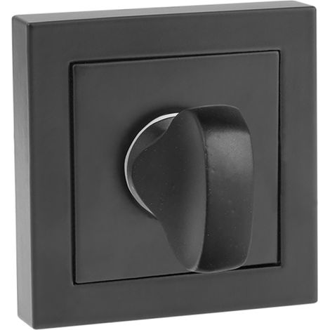 Roseta cuadrada para pomo de puerta de inodoro, color negro mate, moderna, 52 x 52 mm