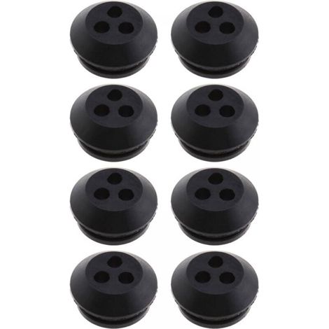Lot de 8 joints de réservoir de carburant à 3 trous en caoutchouc noir, diamètre de trou de 5 mm, pour remplacement de souffleur, débroussailleuse, tondeuse à gazon (1/5)