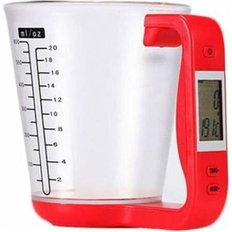 Verre doseur Verre Mesureur Numérique avec Balance de Cuisine Cruche de Mesure avec Numérique Ecran