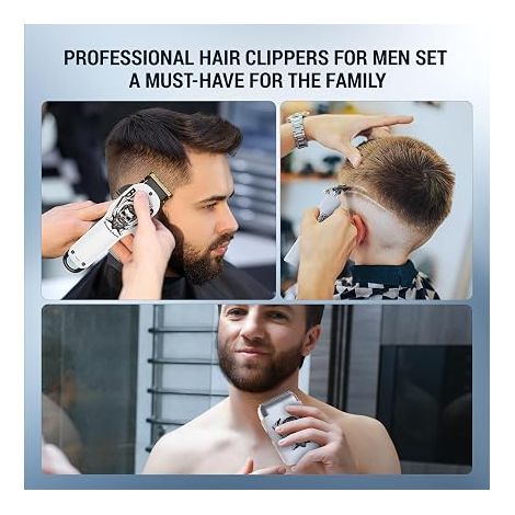 Men's Hair Clipper, Men's Beard Trimmer, Electric Shaver with LED Display, Rechargeable Trimmer Precision Finish Kit with Guide Comb (1/4)