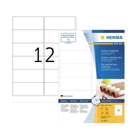 HERMA Etik. A4 Outdoor Klebefolie weiß 99,1x42,3mm  480 St. (9538) (1/5)