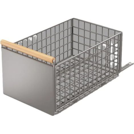 Tiroir Coulissant Métallique pour Cuisine 39,5×23,5×19,5 cm – Organiseur Extensible sans Perçage avec Glissières Silencieuses et Poignée en Bois – Rangement pour Évier Placard Garde-Manger (1/5)