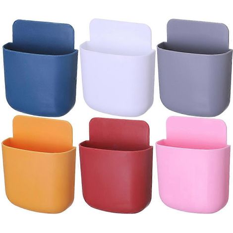 Lot de 6 supports muraux pour télécommandes et téléphones portables, sans perçage, pour divers objets.-11.5X9CM (1/3)