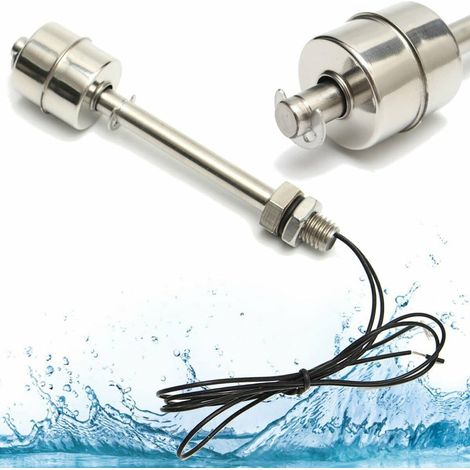 Interrupteur Flottant L150 mm, Capteur de Niveau d'eau Liquide Vertical en Acier Inoxydable, Interrupteur à Flotteur Utilisé en électricité, Drainage, Contrôle du Niveau et Alarme (1/5)
