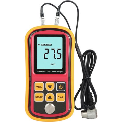 Jauge d'épaisseur numérique à ultrasons, instrument de mesure de la largeur de l'acier, plage de mesure de 1,2 à 225 mm, haute précision, grand écran LCD.