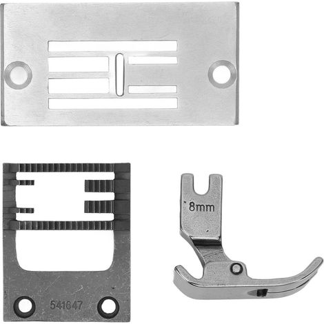 Plaque à aiguille en acier inoxydable robuste pour machine à coudre zigzag, remplacement facile avec pied presseur inclus (1/5)