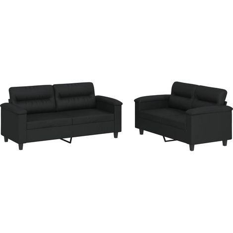 Maison Exclusive - Set di Divani 2 pz con Cuscini Nero in Similpelle
