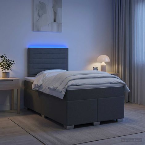 Cama box spring con colchón Gris oscuro 120 x 190 cm Tela (1/5)