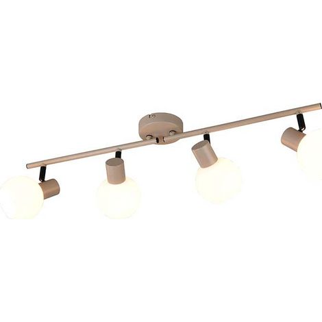 Deckenleuchte Wohnzimmerlampe Flurleuchte warm beige Metall E14 4-flammig L 70 cm