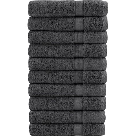 Serviettes de sauna haut de gamme SOLUND, lot de 10. Anthracite, 80 x 200 cm, 600 g/m². (1/5)