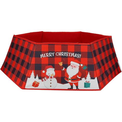 Tapis de sapin de Noël festif avec Père Noël et flocons de neige pour les fêtes (1/5)