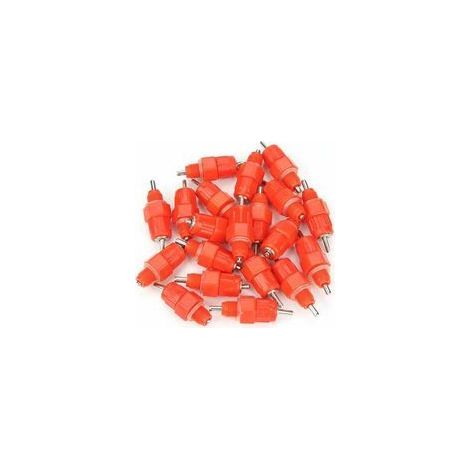 Tétine abreuvoir automatique pour poules – Lot de 20 pièces – Plastique et acier inoxydable – Fixation par vissage conique R1/8 - 20pcs (1/5)
