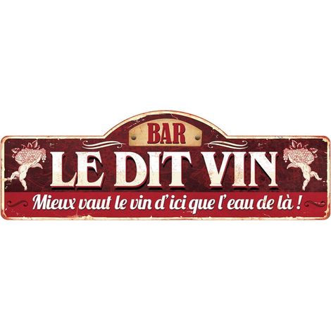 Grande Plaque métallique Vin (1/2)