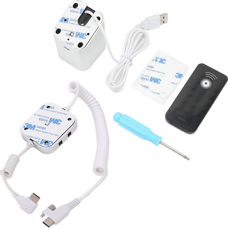 Vitrine antivol pour téléphone avec alarme de sécurité 95-120 dB, charge rapide, déverrouillage par télécommande infrarouge, port USB-C, pour exposition (1/5)
