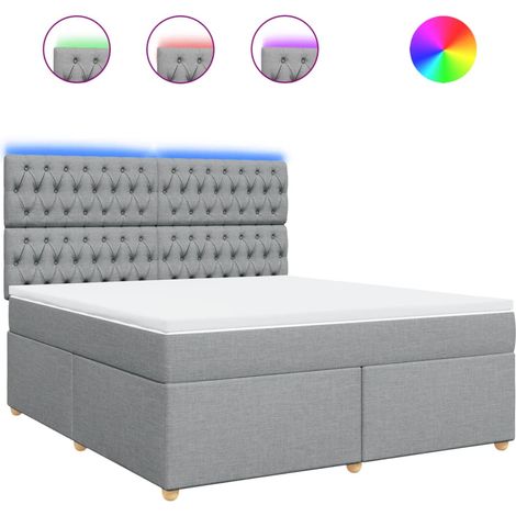 Maison Exclusive - Boxspringbett mit Matratze Hellgrau 180x200 cm