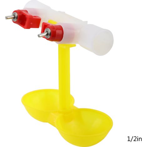 [Geflügel-Wasserflasche] Automatische PVC-Nippeltränken mit Becher (5 Zubehörteile, 1/2 Zoll) (1/5)
