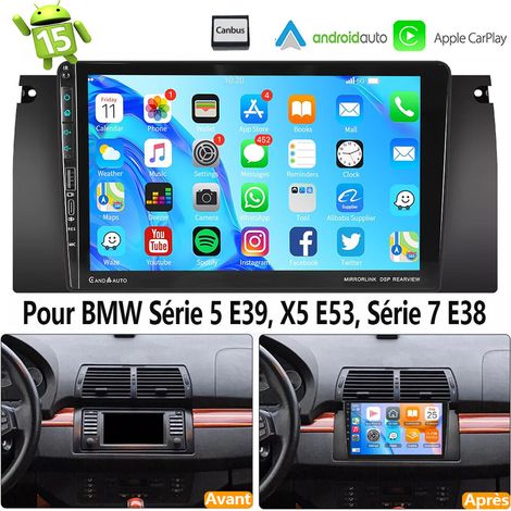 Autoradio Android 15 CarPlay pour BMW Série 5 E39, X5 E53 et Série 7 E38 : navigation GPS, RDS, Bluetooth, USB Type-C, DAB+ (en option) - 2+64G (1/5)
