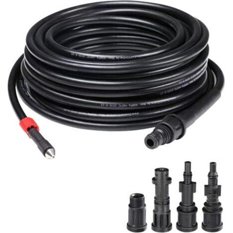 1 Stück Hochdruck-Reinigungsschlauch 15 m, 4 Anschlüsse, 155 bar - 529 bar, 60°C, Rohrreinigungsset, Waschschlauch, Waschzubehör für Kärcher Lavor, Interpump, Bosch Hochdruckreiniger