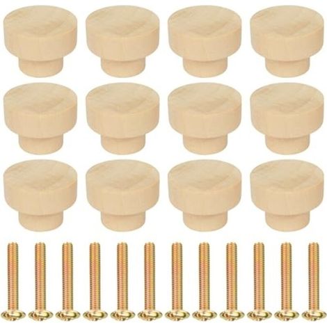 12 Stück runde Möbelgriffe aus Holz, Türknöpfe für Schränke, 35-mm-Schubladengriffe, für Wohnaccessoires, Kleiderschränke, Kommoden, Schubladen und Küchenschränke (1/4)