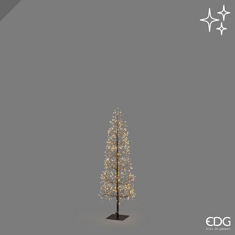EDG Enzo De Gasperi Albero di Natale Faggio Slim 528 LED H120 cm Nero IP44 – Albero Natalizio Luminoso (1/3)