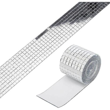 Carreaux de mosaïque miroir - QIILU - 3PCS - Argent - Acrylique - 4x100cm (1/4)