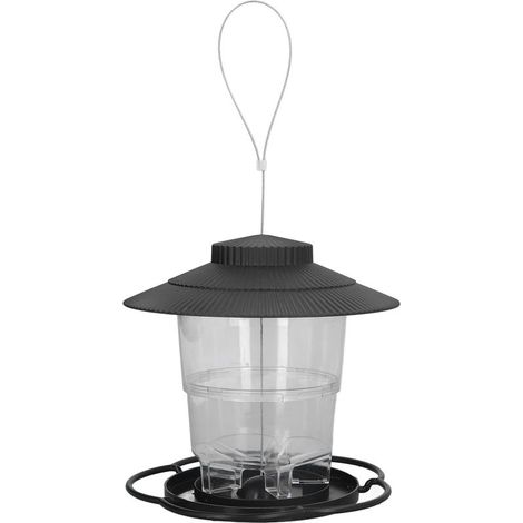 Distributeur de Nourriture pour Oiseaux 1L en ABS Transparent - Remplissage Facile, Design Pratique et Durable pour Jardin (1/5)