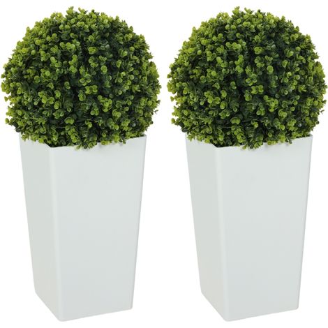 Lot 2 sphères eucalyptus artificiel 65 cm - Anti-UV - 330 feuilles - Vert - Pour jardin, terrasse, balcon - Déco extérieure résistante (1/5)