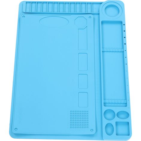 Lot de 2 tapis de soudure en silicone résistant à la chaleur avec graduation pour l'électronique (1/5)