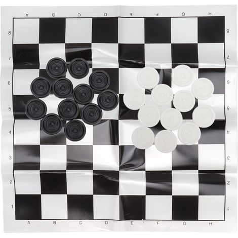 Jeu de Dames Classique avec Plateau et Pièces Empilables Noir/Blanc, Boîte de Rangement Transparente, pour Enfants dès 3 Ans