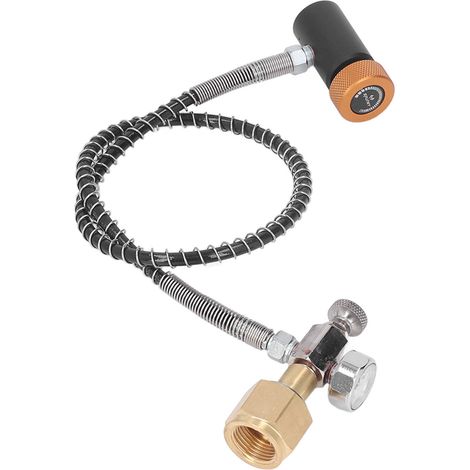 Adaptateur de remplissage de bouteille de CO2 pour canette de soda avec tuyau haute pression de 61 cm (24 pouces) pour connecteur W21.8 14 vers TR21 4 (1/5)