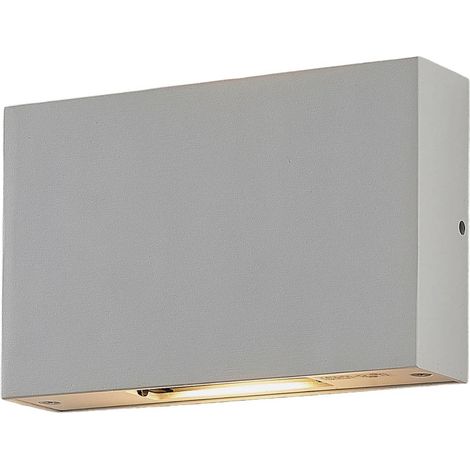 LED-vägglampa utomhus "Katla" aus aluminium / grå / zink von Lucande