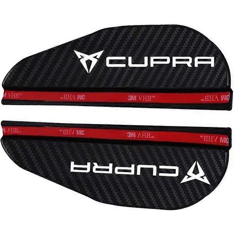 2x Protection anti-pluie pour rétroviseur de voiture, bande adhésive en fibre de carbone, pour joint d'étanchéité avec logo CUPRA, accessoires auto (1/5)