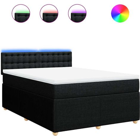 Maison Exclusive - Giroletto a Molle con Materasso Nero 140x190 cm in Tessuto (1/5)