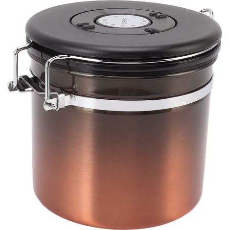 Boîte à café hermétique en acier inoxydable 304 avec dosette pour café moulu, grains de café, thé et céréales, 1,5 L (1/5)