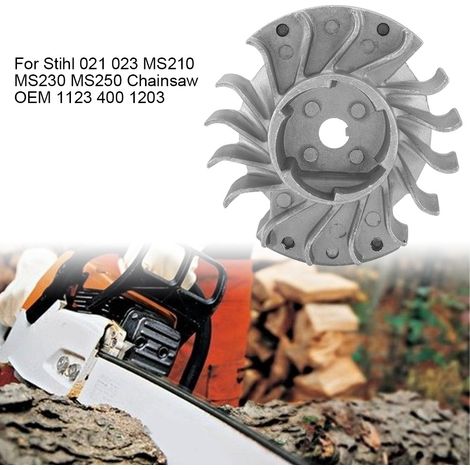 Volant moteur compatible avec les tronçonneuses Stihl 021, 023, MS210, MS230 et MS250 (référence OEM : 1123, 400 et 1203). (1/5)