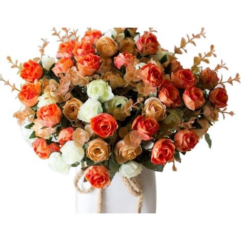 Fleurs artificielles en soie pour décoration d'intérieur, de mariage, de fête, couleurs assorties (1/5)