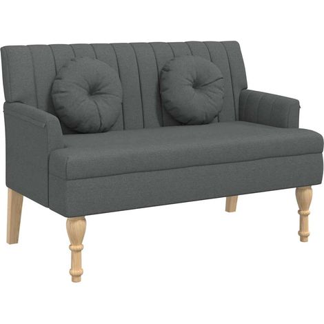 Banc avec coussins gris foncé 113x64,5x75,5 cm tissu (1/5)